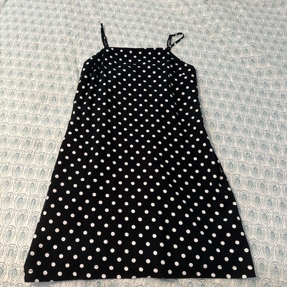 Black and white polka dot dress